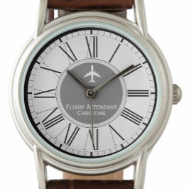 Vliegtuig begeleidende cabinepersoneel volgen horloge