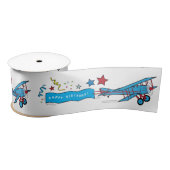 Vliegtuig: Biplane Birthday Party 3 inch Lint (Spoel)