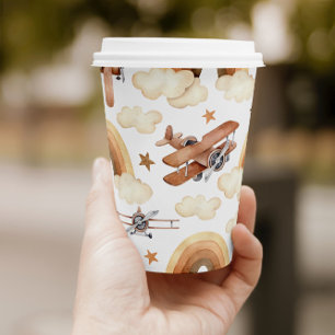 Vliegtuig Biplane Boy's Birthday Party Papieren Bekers