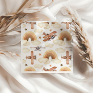 Vliegtuig Biplane Boy's Birthday Pattern Servet