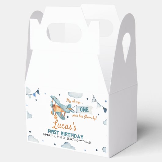  vliegtuig Birthday Favor Box Bedankdoosjes (Geopend)