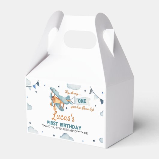 vliegtuig Birthday Favor Box Bedankdoosjes (Voorkant Zijde)