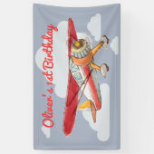 vliegtuig Birthday Spandoek (Verticaal)