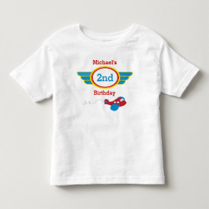 Vliegtuig Birthday T-shirt Toddler Kind