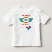 Vliegtuig Birthday T-shirt Toddler Kind (Voorkant)
