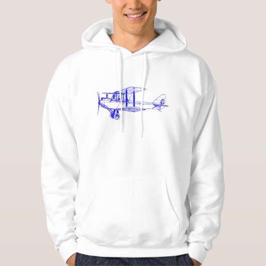  vliegtuig - blauw hoodie (Voorkant)