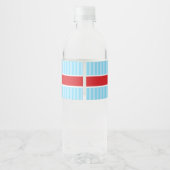 Vliegtuig (blauw & rood) Gepersonaliseerde jongen Waterfles Etiket (Achterkant)