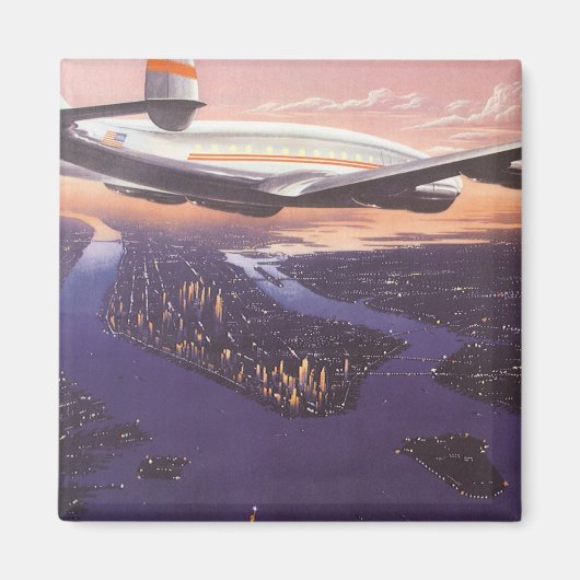 vliegtuig boven de Hudson, New York City Magneet (Voorkant)