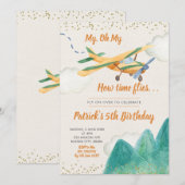 vliegtuig Boy Birthday Party Invitation Kaart (Voorkant / Achterkant)