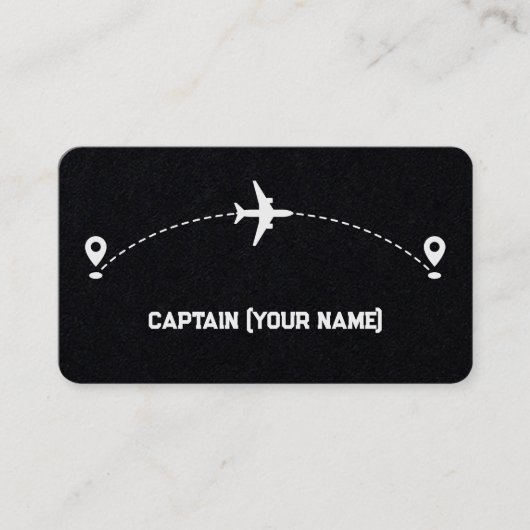 Vliegtuig Captain Custom QR Code Visitekaartje (Voorkant)