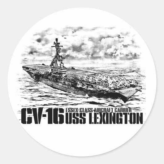 Vliegtuig carrier Lexington Sticker (Voorkant)