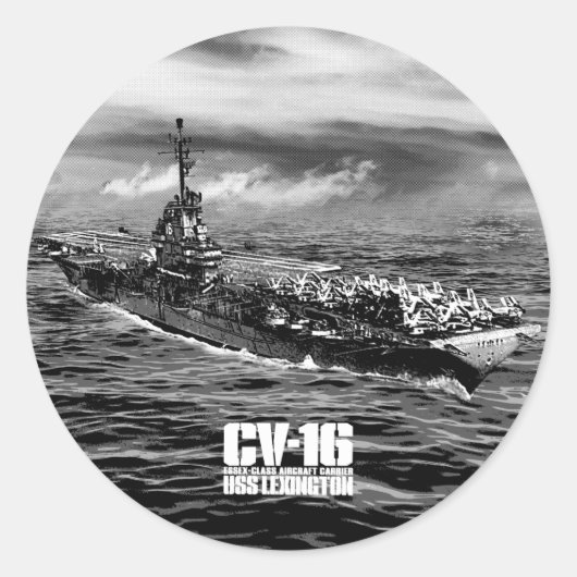 Vliegtuig carrier Lexington Sticker (Voorkant)