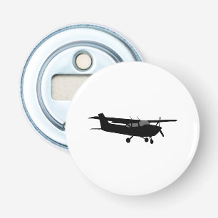 Vliegtuig Cessna Black Silhouette Flying Decor Button Flesopener
