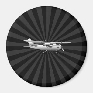 Vliegtuig Cessna Silhouette Flying Black Burst Magneet