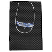 Vliegtuig Chrome als Cessna zwarte koolstofvezel Medium Cadeauzakje (Voorkant)