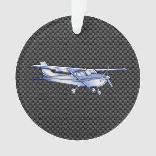 Vliegtuig Chrome als Cessna zwarte koolstofvezel Ornament