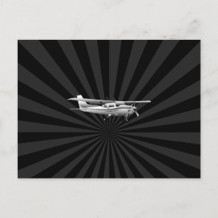 Vliegtuig Classic Cessna Silhouette Sunburst Briefkaart