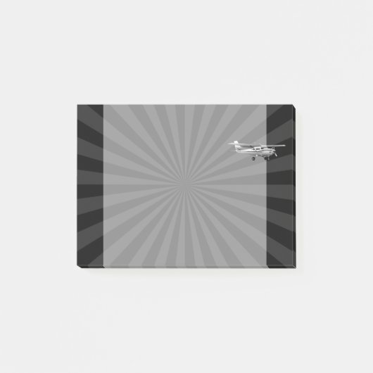 Vliegtuig Classic Cessna Silhouette Sunburst Post-it® Notes (Voorkant)