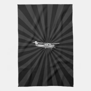 Vliegtuig Classic Cessna Silhouette Sunburst Theedoek