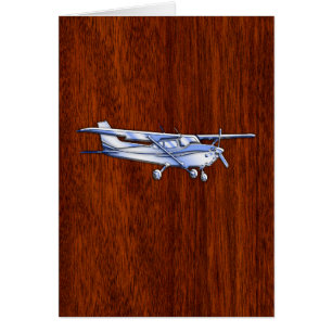 Vliegtuig Classic Chrome Cessna Flying Mahoniehout