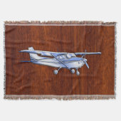 Vliegtuig Classic Chrome like Cessna on Mahogany Deken (Voorkant)