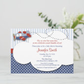 Vliegtuig Cloud 1 Baby shower Uitnodiging (Staand voorkant)