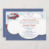 Vliegtuig Cloud 1 Baby shower Uitnodiging (Voorkant / Achterkant)