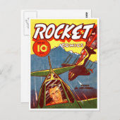  Vliegtuig Comic Briefkaart (Voorkant / Achterkant)