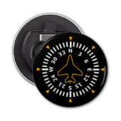 Vliegtuig Compass Flight Instrument Button Flesopener (Voorkant)