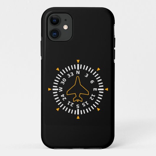Vliegtuig Compass Flight Instrument Case-Mate iPhone Case (Achterkant)