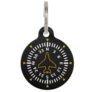 Vliegtuig Compass Flight Instrument Huisdierpenning