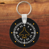 Vliegtuig Compass Flight Instrument Sleutelhanger (Achterkant)