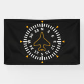 Vliegtuig Compass Flight Instrument Spandoek (Horizontaal)