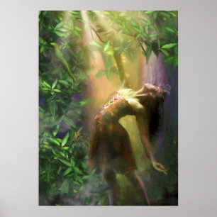 VLIEGTUIG DANCER IN HET LICHT VAN DE LIMOEN POSTER