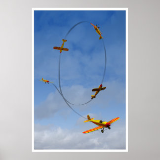 Vliegtuig dat een Aerobatic Loop Poster doet