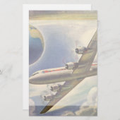 vliegtuig dat over de hele wereld in wolken vlieg (Voorkant / Achterkant)