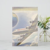 vliegtuig dat over de hele wereld in wolken vlieg (Staand voorkant)