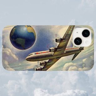  vliegtuig dat over de hele wereld in wolken vlieg Case-Mate iPhone 14 plus hoesje