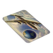 vliegtuig dat over de hele wereld in wolken vlieg magneet (Rechterzijde)