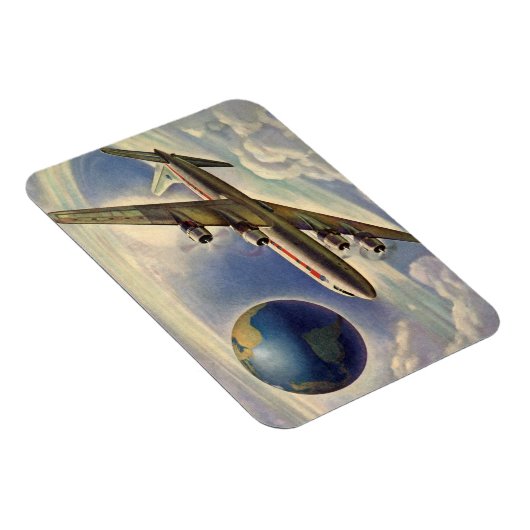 vliegtuig dat over de hele wereld in wolken vlieg magneet (Rechterzijde)