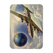 vliegtuig dat over de hele wereld in wolken vlieg magneet (Verticaal)