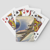 vliegtuig dat over de hele wereld in wolken vlieg pokerkaarten (Achterkant)