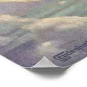 vliegtuig dat over de hele wereld in wolken vlieg poster (Hoek)