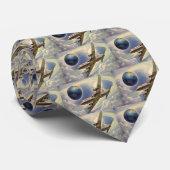 vliegtuig dat over de hele wereld in wolken vlieg stropdas (Opgerold)