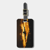 Vliegtuig dat vliegt op een Bagagelabel tegen zons (Voorkant verticaal)