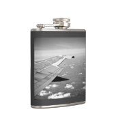 Vliegtuig dat wordt geacht te vliegen, grayscale heupfles (Rechts)