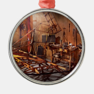 Vliegtuig - de dageraad van de luchtvaart metalen ornament