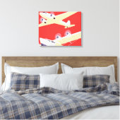 Vliegtuig die WPA Kleurrijk vliegen Canvas Afdruk (Insitu (Slaapkamer))
