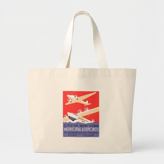 Vliegtuig die WPA Kleurrijk vliegen Grote Tote Bag (Voorkant)