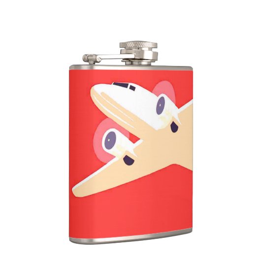 Vliegtuig die  WPA Kleurrijk vliegen Heupfles (Rechts)